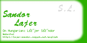 sandor lajer business card